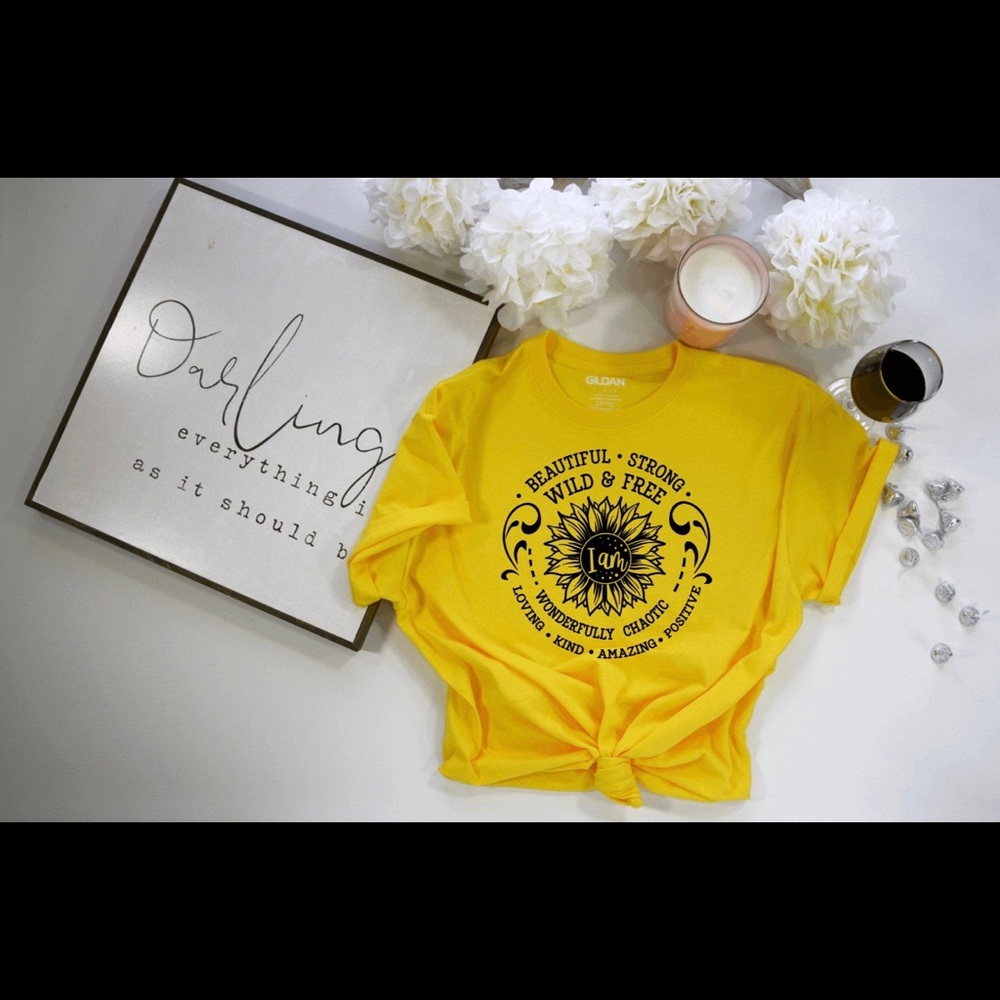 Beautiful Strong Wild & Free Sunflower T-Shirt